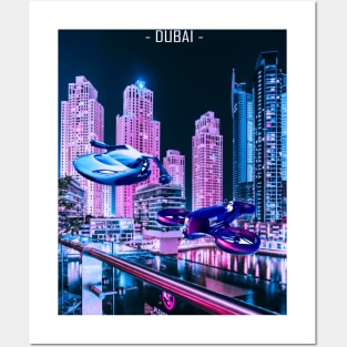 City Retro Dubai Synthwave Posters and Art